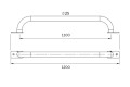 Steel Long Handle Grip 1200m RED 1 piece (handle length 1100 mm)