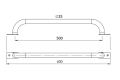 Steel Long Handle 600mm Black - 1 piece