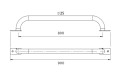 Steel Long Handle 900mm BLACK 1 piece  (handle length 800 mm)