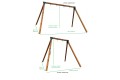 Double Swing Set - Free Standing Residential Swing Frame - Oblique Swing Corner Brackets Green - RESIDENTIAL