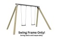 COMMERCIAL Double Swing Frame - Set KBT- In Ground Complete - Steel Top Beam & Cypress Legs 90 x 90 - commercial grade