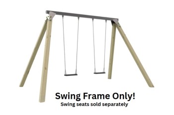 COMMERCIAL Double Swing Frame - Set KBT- In Ground Complete - Steel Top Beam & Cypress Legs 115 x 115 - commercial grade