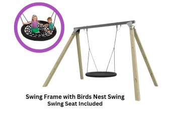 Commercial Grade Birds Nest Swing Frame Steel Top Beam With Timber Legs 115 x 115 +1.2m Birds Nest Swing