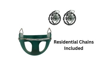 Half Bucket Infant Seat Swing Green polymer with Chains  (Residential)