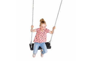 Extra Large rubber Swing Seat  ‘curve XL’  for Adults and Children - With Galvanised Steel Chains 2m long -  KBT Swing Seat (Commercial grade - Aluminium Insert)