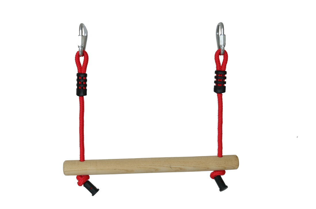 Ninja Wooden Bar with Rope RED