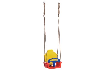 Baby Seat Growing Type Swing With Adjustable Ropes - RED/YELLOW/BLUE