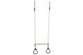 Trapeze Bar With Triangle Grips and Ropes GREEN