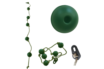 Ball Rope With 5 GREEN Abacus Balls