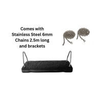 Extra LARGE Rubber safety swing seat 'curve xl' with Commercial Chains 2.5m stainless steel