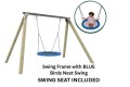 Commercial Grade Birds Nest Swing Frame Steel Top Beam With Timber Legs 90 x 90 +1.2m Birds Nest Swing
