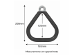 Aluminium triangle gym ring - Plastic coated (Roman Grip Handle) Blue