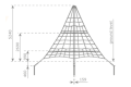 Commercial Armed Rope Pyramid Net 5m High - PREMIUM