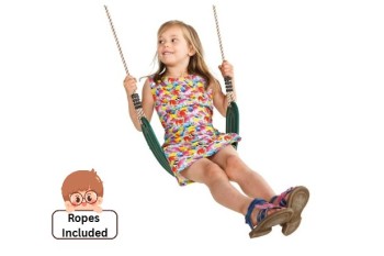 Strap Seat Moulded Ribbed GREEN - wraparound swing with Adjustable Ropes