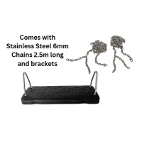 Extra LARGE Rubber safety swing seat 'curve xl' with Commercial Chains 2.5m stainless steel
