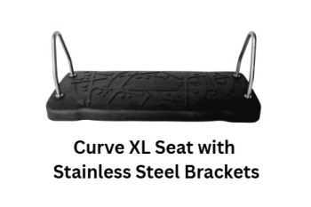 Extra LARGE Rubber swing seat 'curve xl' Stainless steel brackets KBT (Commercial grade / metal insert)