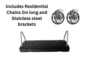 Extra LARGE Rubber safety swing seat 'Curve XL' with Plastic Coated Chains
