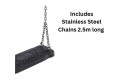 Extra Large rubber Swing Seat  ‘Curve XL’   With Stainless Steel Chains 2.5m -  KBT Swing Seat (Commercial grade - Aluminium Insert)