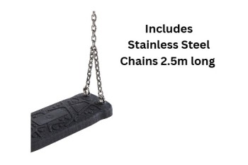 Extra Large rubber Swing Seat  ‘Curve XL’   With Stainless Steel Chains 2.5m -  KBT Swing Seat (Commercial grade - Aluminium Insert)
