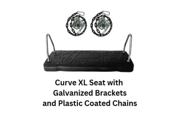 Extra LARGE Rubber safety swing seat 'Curve XL' with Plastic Coated Chains