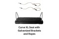 Extra LARGE Rubber safety swing seat 'curve xl' with adjustable Ropes
