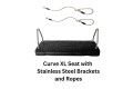 Extra LARGE Rubber safety swing seat 'curve xl' stainless steel brackets with adjustable Ropes