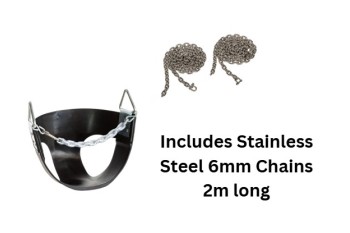 Commercial Half Bucket Infant Seat and 2m stainless steel chains