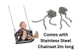 Rubber baby Swing seat  ‘Curve’  with  Stainless Steel Chainset 2m long  -  KBT Swing Seat (Commercial- Aluminum Insert)