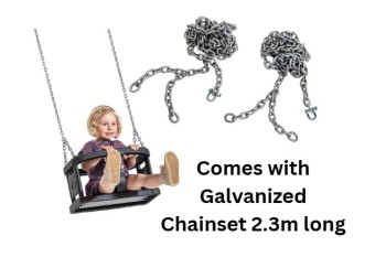  Rubber baby Swing seat  ‘Curve’  with  Galvanized Chains 2.3m -  KBT Swing Seat (Commercial- Aluminium Insert)