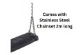  Rubber Swing Seat Medium  ‘Curve’  With Stainless Steel Chains 2m   (Commercial grade - Aluminum Insert)
