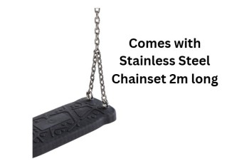  Rubber Swing Seat Medium  ‘Curve’  With Stainless Steel Chains 2m   (Commercial grade - Aluminum Insert)