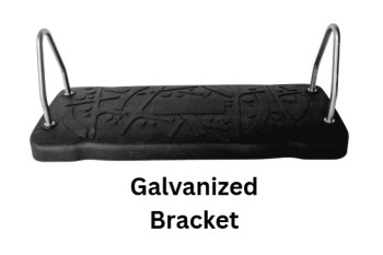 Medium Rubber swing seat 'curve'  - GALVANIZED  brackets KBT (Commercial grade / metal insert)