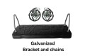 Medium Rubber Safety swing seat 'curve' with GALVANIZED brackets & Heavy Duty Plastic Coated Chains