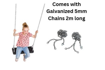 Rubber Swing Seat Medium ‘Curve’  With Galvanised Steel Chains KBT Swing Seat (Commercial grade - Aluminium Insert)