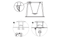 Birds Nest Swing Hook for Group Swings-Cardan-Joint - Mounting Plate & Safety Chain Set - Stainless Steel  KBT