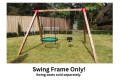 Double Swing Set - Free Standing Residential Swing Frame - Oblique Swing Corner Brackets Green - RESIDENTIAL