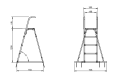 1.2m platform high Ladder Kit Free Standing (Residential) For Yulvo Slide