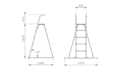 Ladder Kit Free Standing For Slide (1.5m Platform Residential)