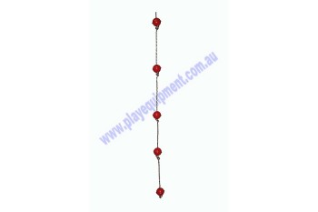 Ball Rope With 5 RED Abacus Balls