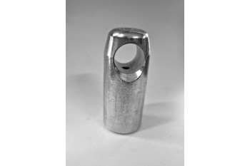 Aluminium T-connection Shiny for armed rope - 67 x 28 mm 1pc